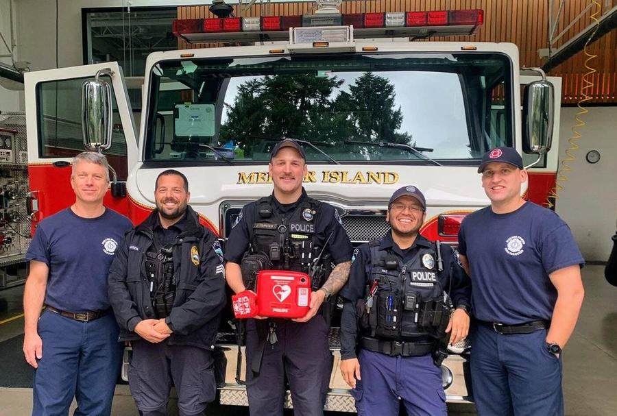 Police and fire with an AED