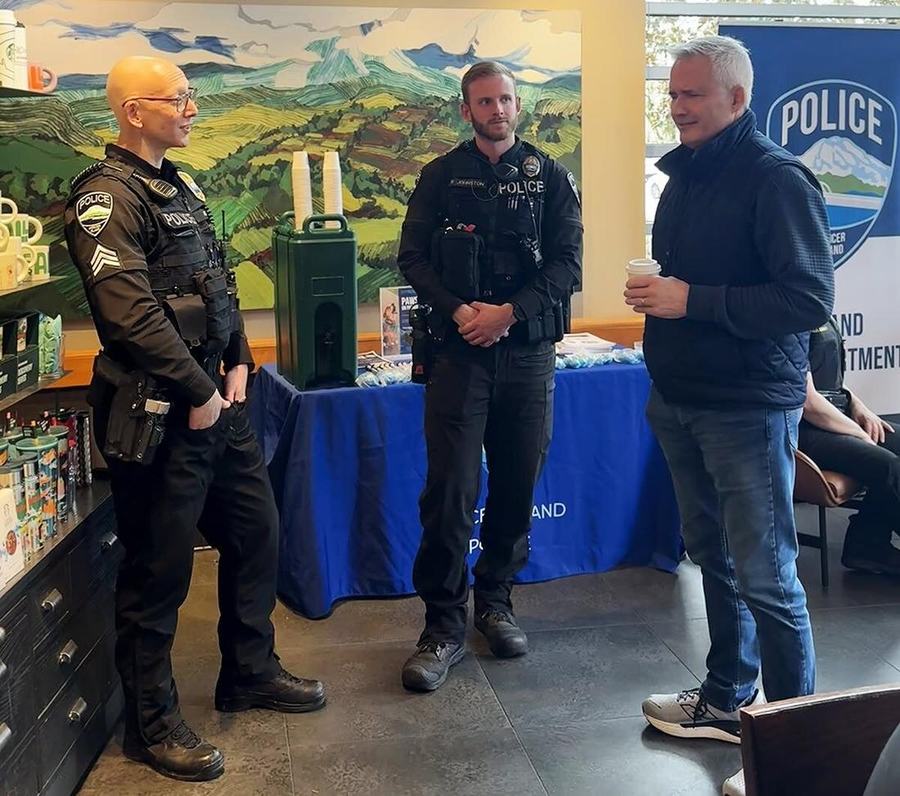 Officers at a Coffee with a Cop table